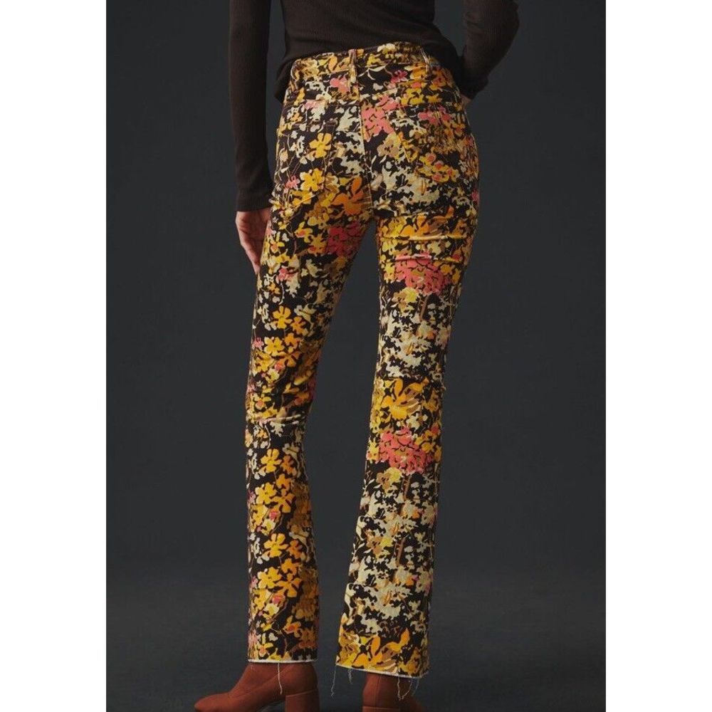 NWT Mother The Hustler High-Rise Corduroy Pants Autumn Floral Size 24 - Picture 4 of 10